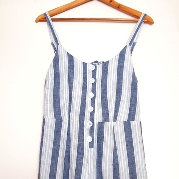 Rails Teresa Cannes Stripe Jumpsuit Linen Jumpsuit Blue White Size XS - Picture 3 of 16